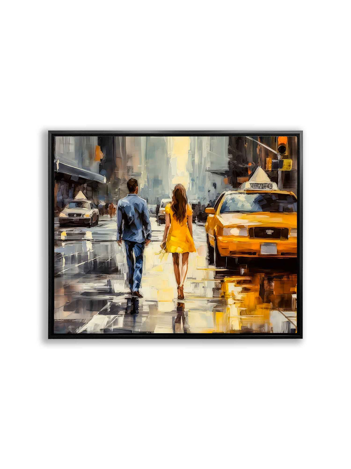 Couple in NY-Vintage Downtown New York-Canvas Print-Wall Art