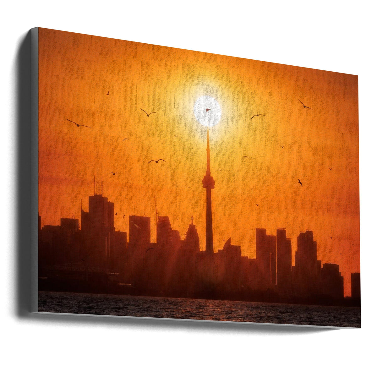 Sun Rising Behind Toronto Canvas Print