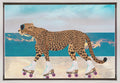 Wall art Cheetah Rollerskating Landscape Beach 01