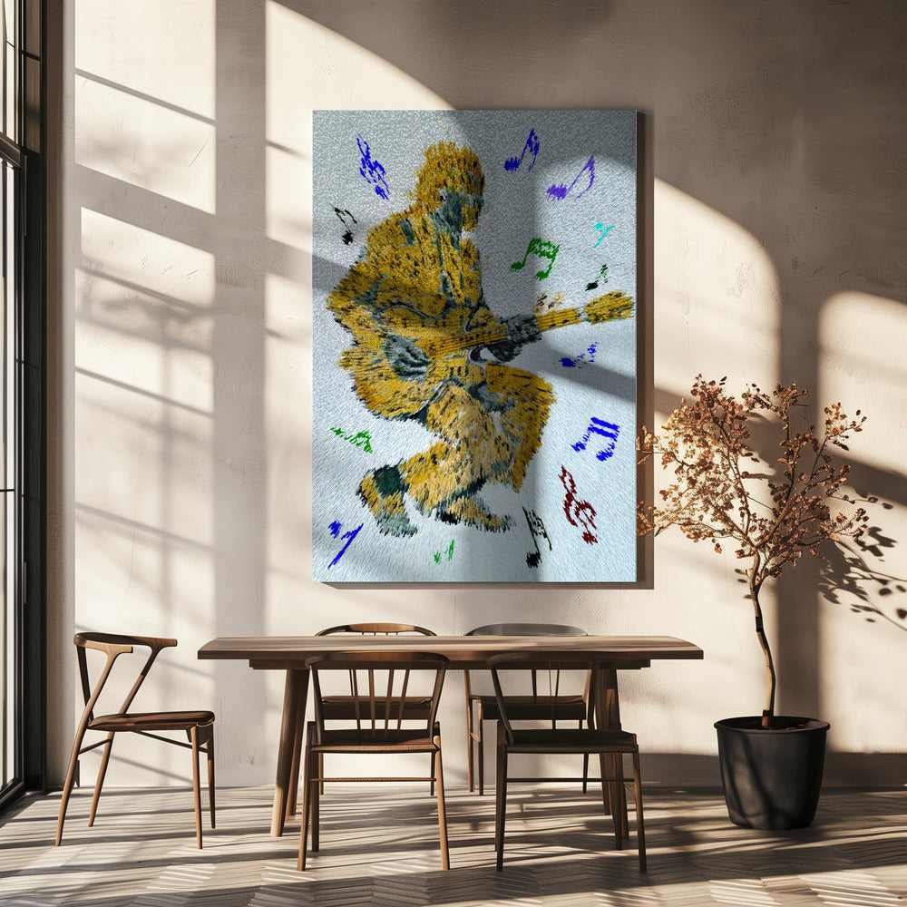 Guitarist Music Notes Canvas Print